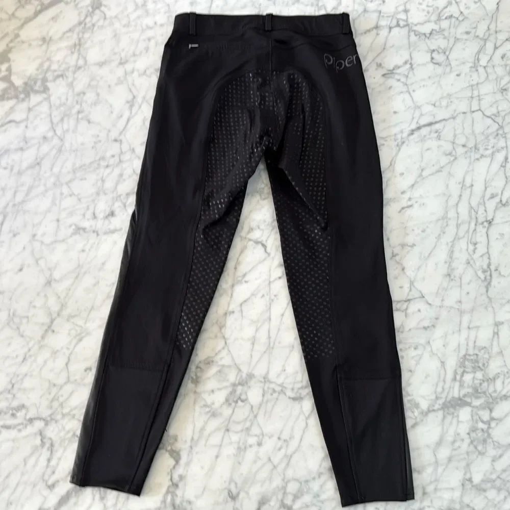 Piper Sz 26R Black and Gray Rubber Seat Leg Leggings with Stirrups
